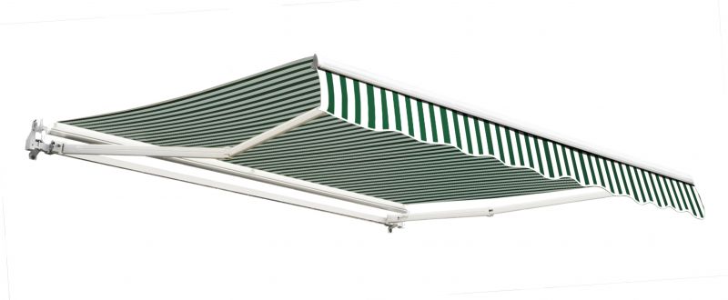 Tenda da sole manuale conveniente da 3.5mt a strisce bianche e verdi